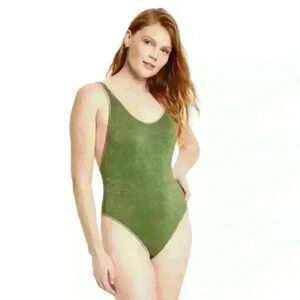 NWT! Fe Noel X Target Metallic High Leg Cheeky One Piece Swimsuit